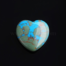 Synthetic Turquoise Love Heart Stone, Pocket Palm Stone for Reiki Balancing, Home Display Decorations, 20x20mm(PW-WG32553-10)