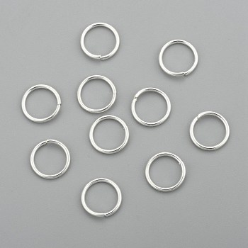 304 Stainless Steel Jump Rings, Open Jump Rings, Silver, 18 Gauge, 9x1mm, Inner Diameter: 7mm