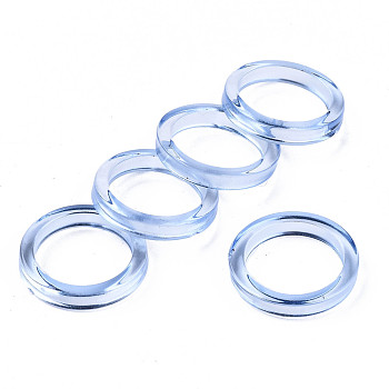 Transparent Acrylic Finger Rings, Ring, Light Sky Blue, US Size 7 1/2(17.7mm)