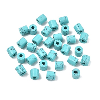 Synthetic Turquoise Beads, Column, 9~9.5x8.5~9.5mm, Hole: 3.5mm