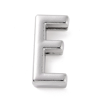 Alloy Letter Slide Charms, Platinum, Letter.E, 20.5~21x6~10.5x6.5mm, Hole: 17.5~18x2.5mm