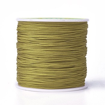 Round String Thread Polyester Fibre Cords, Olive, 0.8mm, about 109.36 yards(100m)/roll