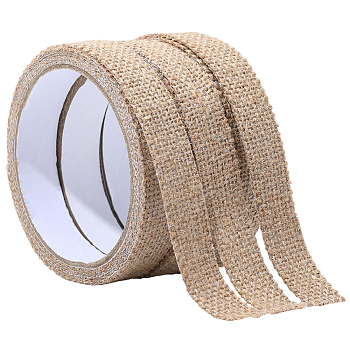 3 Rolls Linen Adhesive Tape for Scrapbook, Tan, 20mm, 2m/roll