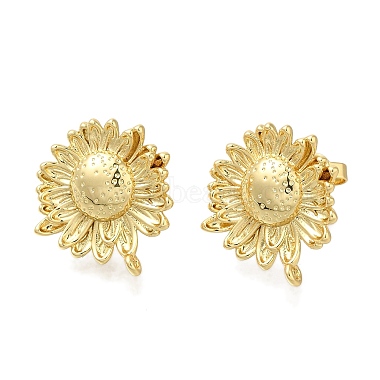 Rack Plating Brass Stud Earring Finding(EJEW-H016-39G)-2