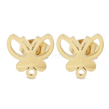 Golden Butterfly 304 Stainless Steel Stud Earring Findings