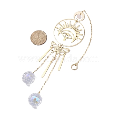 Brass Butterfly Eye Pendant Decoration(HJEW-TA00225)-3