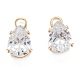 Brass Clear Cubic Zirconia Charms(ZIRC-G170-09G)-2