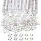 528Pcs 2 Style 2-Hole Transparent Glass Seed Beads(SEED-NB0001-52)-1
