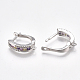 Brass Micro Pave Cubic Zirconia Hoop Earring Findings with Latch Back Closure(EJEW-S201-105)-3