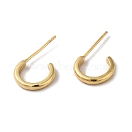 Rack Plating Brass Round Stud Earrings for Women, Lead Free & Cadmium Free, Real 18K Gold Plated, 11x10x2mm, Pin: 0.7mm(EJEW-F313-02G)