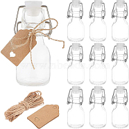DIY Glass Sealed Bottle Kits, with Swing Top Stoppers, Kraft Paper Gift Tags, Scalloped Top Hang Tags and Jute Twine, Mixed Color, 5.1x4.6x11.2cm, Hole: 10.1mm, Capacity: 60ml(CON-BC0006-33)