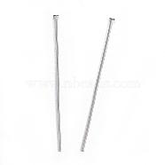 304 Stainless Steel Flat Head Pins, Stainless Steel Color, 35x0.8mm, Head: 1.5mm(STAS-D448-012P)