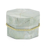 Valentine's Day Marble Texture Pattern Paper Gift Boxes, with Rope Handles, for Gift Packaging, Octagon, Medium Aquamarine, 12.2x11.4x7.5cm(CON-C005-02A-04)