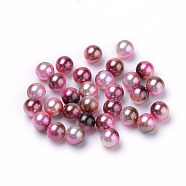 Rainbow Acrylic Imitation Pearl Beads, Gradient Mermaid Pearl Beads, No Hole, Round, Saddle Brown, 6mm, about 1600pcs/160g(OACR-R065-6mm-A10)