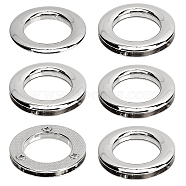 4Pcs Alloy Eyelet Grommets for Bag, Screw-in Style, Round Ring, Bag Loop Handle Connector Rings, Purse Accessories, Platinum, 4.1x0.55cm, Inner Diameter: 2.55cm(FIND-GF0003-23P)