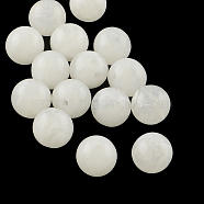 Round Imitation Gemstone Acrylic Beads, White, 6mm, Hole: 2mm(X-OACR-R029-6mm-30)