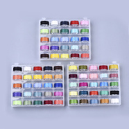 402 Polyester Sewing Thread, Plastic Bobbins and Clear Box, Mixed Color, 0.1mm, 50m/roll, 25rolls/box(TOOL-Q019-02)