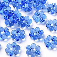 Transparent Acrylic Bead Frames, Flower, Blue, 16.5x15.5x6mm, Hole: 2mm, about 674pcs/500g(TACR-S153-01A-86)