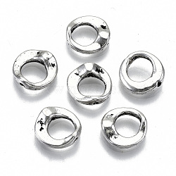 Tibetan Style Alloy Bead Frames, Cadmium Free & Lead Free, Donut Shape, Antique Silver, 10x10x3mm, Hole: 1mm, about 1700pcs/1000g(TIBEB-N005-17AS-RS)
