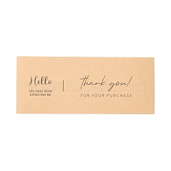 Thank You Sticker, Paper Self Adhesive Stickers, Rectangle with Word THANK YOU FOR YOUR PURCHASE YOU HAVE BEEN EXPECTING ME OPEN ME, Sandy Brown, 6x15x0.01cm, 50 sheets/bag(DIY-B041-19)