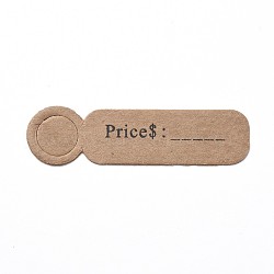 Paper Gift Tags, Hange Tags, For Arts and Crafts, Rectangle with Word Price, BurlyWood, 13x49.5x0.5mm, Hole: 9mm(CDIS-P001-I03-A)