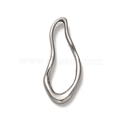 304 Stainless Steel Linking Rings, Twisted Teardrop, Stainless Steel Color, 31x12.5x2.8mm, Inner Diameter: 25x8.5mm(STAS-Q316-04B-P)