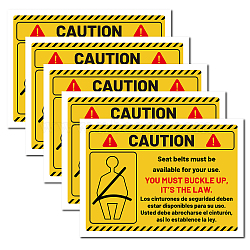 5Pcs Waterproof PVC Warning Sign Stickers, Vinyl Danger Safety Decals, Rectangle with Word, Sign Pattern, 25x17.5cm(DIY-WH0237-024)