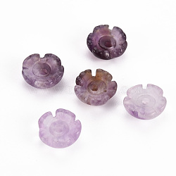 Natural Amethyst Beads, Flower, 10x10x4mm, Hole: 1.5mm(G-T122-49)