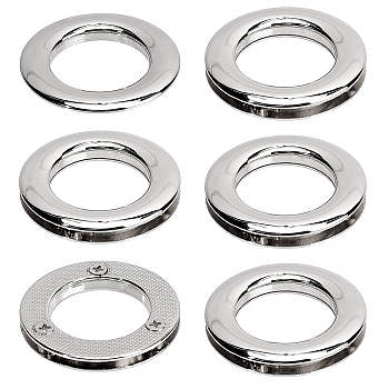 4Pcs Alloy Eyelet Grommets for Bag, Screw-in Style, Round Ring, Bag Loop Handle Connector Rings, Purse Accessories, Platinum, 4.1x0.55cm, Inner Diameter: 2.55cm