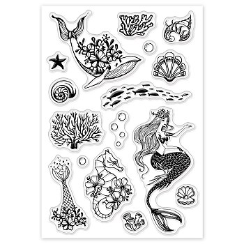 PVC Plastic Stamps, for DIY Scrapbooking, Photo Album Decorative, Cards Making, Stamp Sheets, Fish Pattern, 16x11x0.3cm