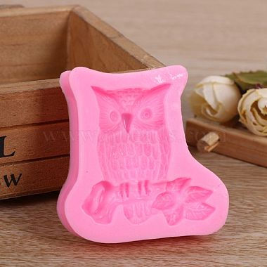 Cute Owl Design DIY Food Grade Silicone Molds(AJEW-L054-24)-5