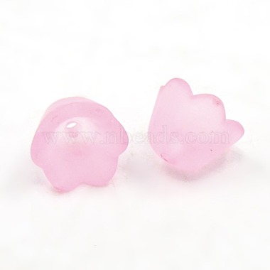 分厚いピンクの透明な曇らされたチューリップの花のアクリルのビーズの帽子(X-PL543-4)-1