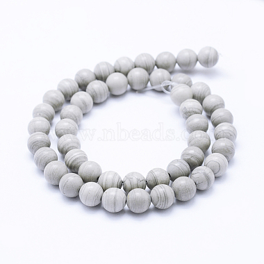 Natural Silver Line Jasper Beads Strands(G-F531-6mm-O)-2