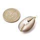 Natural Cowrie Shell Copper Wire Wrapped Pendants(PALLOY-JF02451-01)-2