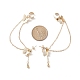 Brass Butterfly with Hanging Chain Dangle Stud Earrings(EJEW-TA00152)-3