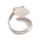 Oval Natural & Synthetic Mixed Stone Cuff Ring(RJEW-I079-01)-5