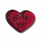 Double-sided Printed  Acrylic Pendants, Halloween Theme, Heart, 23.5x30x2.5mm, Hole: 1.5mm(X-MACR-M022-03D)