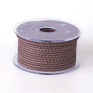 Braided Cowhide Cord, Leather Jewelry Cord, Jewelry DIY Making Material, Saddle Brown, 3mm, about 5.46 yards(5m)/roll(WL-I004-3mm-D-15)
