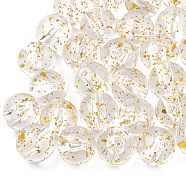 Transparent Acrylic Beads, with Glitter Powder, Round, Gold, 7~8mm, Hole: 1.5mm, about 1780pcs/500g(MACR-S361-02B-8mm)