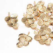 Brass Pendants, Leaf, Light Gold, 29x20x1.5mm, Hole: 2mm(KK-R037-51KC)