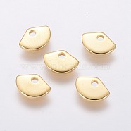 304 Stainless Steel Charms, Fan, Golden, 5x8x1mm, Hole: 1.2mm(X-STAS-L234-060G)