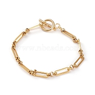 304 Stainless Steel Figaro Chain Bracelets, with Toggle Clasps, Golden, 7-1/2 inch(19cm)(BJEW-JB05838)