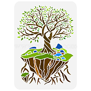 Plastic Drawing Painting Stencils Templates, for Painting on Scrapbook Fabric Tiles Floor Furniture Wood, Rectangle, Tree of Life Pattern, 29.7x21cm(DIY-WH0396-385)