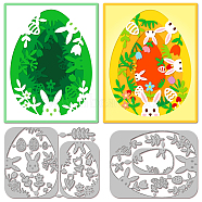 Easter Rabbit Theme Carbon Steel Cutting Dies Stencils, for DIY Scrapbooking, Photo Album, Decorative Embossing Paper Card, Stainless Steel Color, Egg, 97~136x102~126x0.8mm, 2pcs/set(DIY-WH0309-1618)