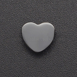 201 Stainless Steel Charms, for Simple Necklaces Making, Stamping Blank Tag, Laser Cut, Heart, Gunmetal, 7x7.5x3mm, Hole: 1.8mm(STAS-R109-JA426-4)