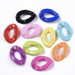 Opaque Acrylic Linking Rings, Quick Link Connectors, for Curb Chains Making, Twist, Mixed Color, 30x21x6mm, Inner Diameter: 16x8mm(OACR-S036-001B-G)
