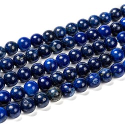 Natural Lapis Lazuli Beads Strands, Dyed, Round, Blue, 8mm, Hole: 1mm, about 22~24pcs/strand, 7.6 inch(X-G-G087-8mm)