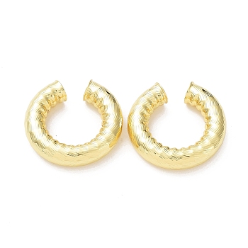 Rack Plating Brass Cuff Earrings for Women, Long-Lasting Plated, Lead Free & Cadmium Free, Real 18K Gold Plated, 31.5~32x7~7.5mm