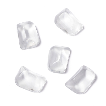 Transparent Resin Cabochons, Water Ripple Cabochons, Rectangle, Clear, 20.5x14.5x8.5mm