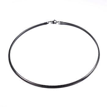 304 Stainless Steel Necklaces, Herringbone Chains, Gunmetal, 17.72(45cm)